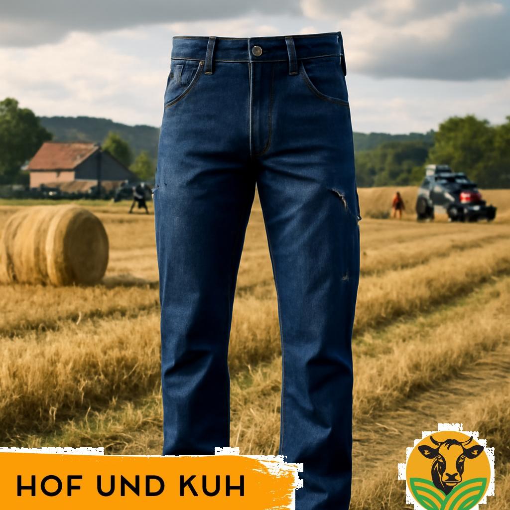 ALT Text: Arbeitsjeans für die deutsche Landwirtschaft, robust und praktisch für harte Arbeit auf dem Feld.
