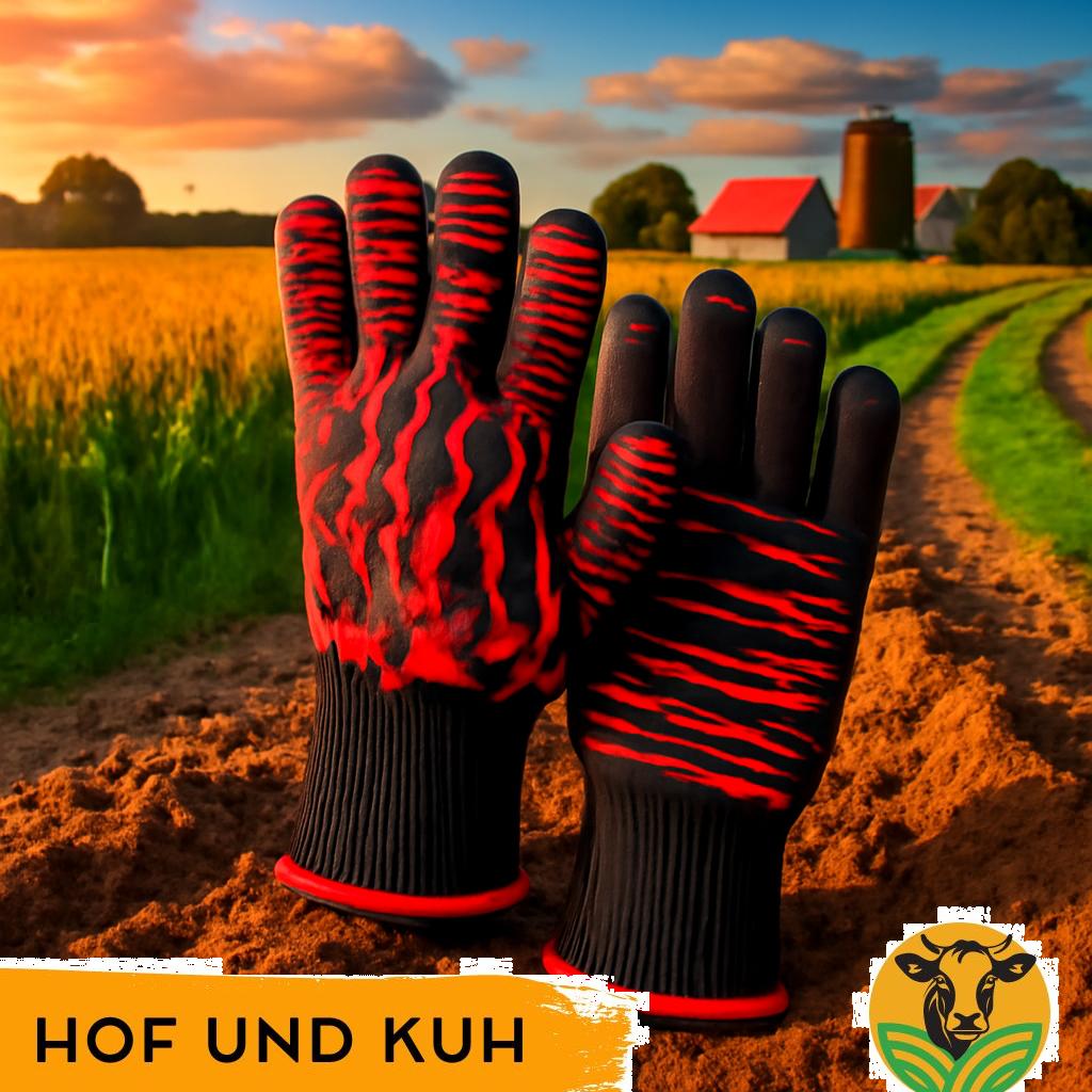 ALT-Text: Wärmebeständige Handschuhe für den sicheren Einsatz in der deutschen Landwirtschaft, gezeigt auf hellem Hintergrund